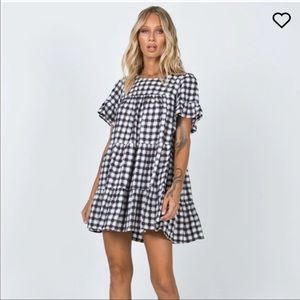 Miami check babydoll dress NWOT